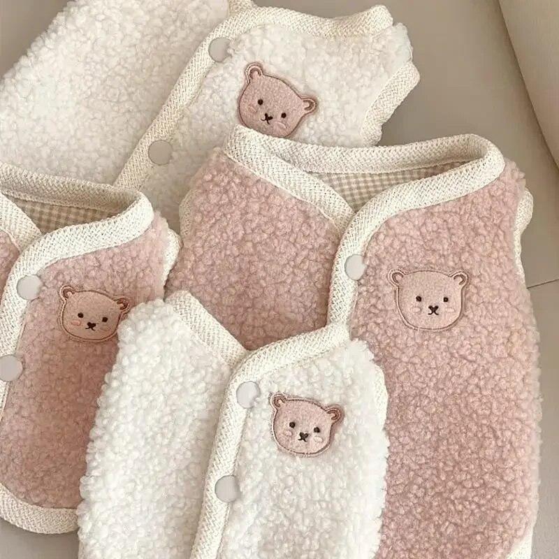 Зимняя одежда для собак, теплая куртка с милым медведем, толстовка для собак, одежда для маленьких и средних собак, куртка, французский бульдог, чихуахуа