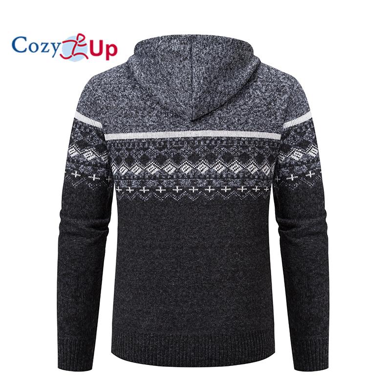 Cozy Up Кардиган свитер мужской осень и зима плюс бархат толстый красивый теплый свитер с капюшоном куртка