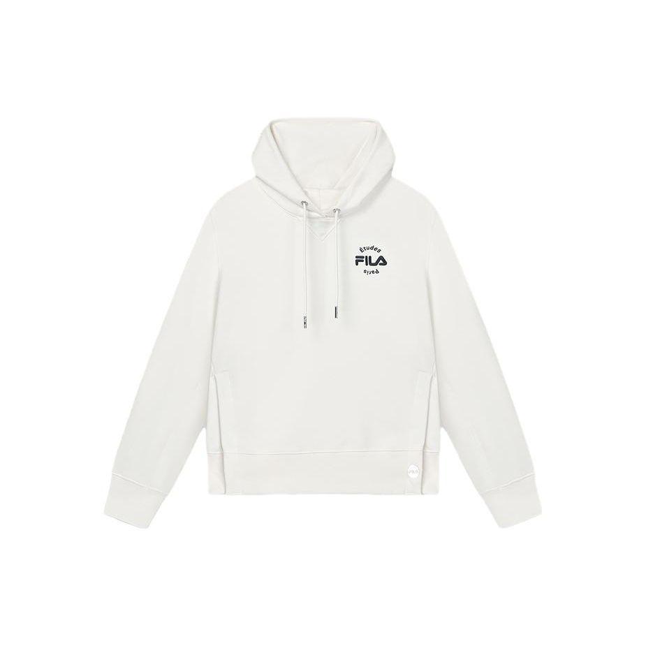 Fila Х Исследования Коллаборация Однотонный Логотип Худи Женские худи Кокосово-Белый F11W346205F-IV