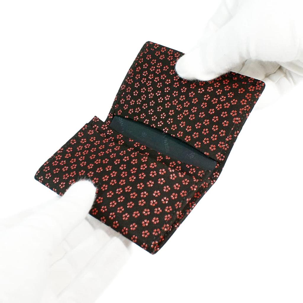 Inden Визитница Большая Черный x Красный Маленький узор Сакура [Indenya] Держатель, Вместимость, Оленья кожа, Лак, 2501-21-002