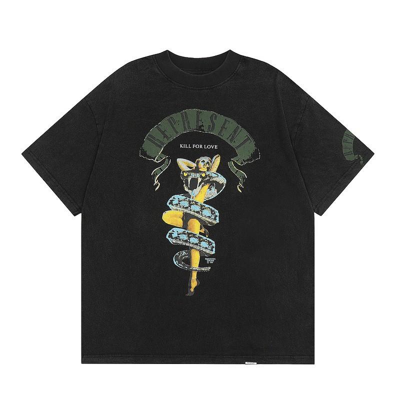 American Vintage REPRES Letter Print Oversized Short Sleeve T-Shirt Couples