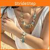 Ocean Starfish Necklace And Bracelet Set With Zinc Alloy Charm For Summer Fashion Women