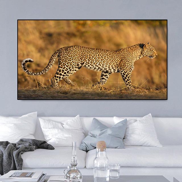 Надежное искусство на холсте, постеры и принты с леопардовым принтом, настенные панели с животными, куадро для гостиной, декор для дома,