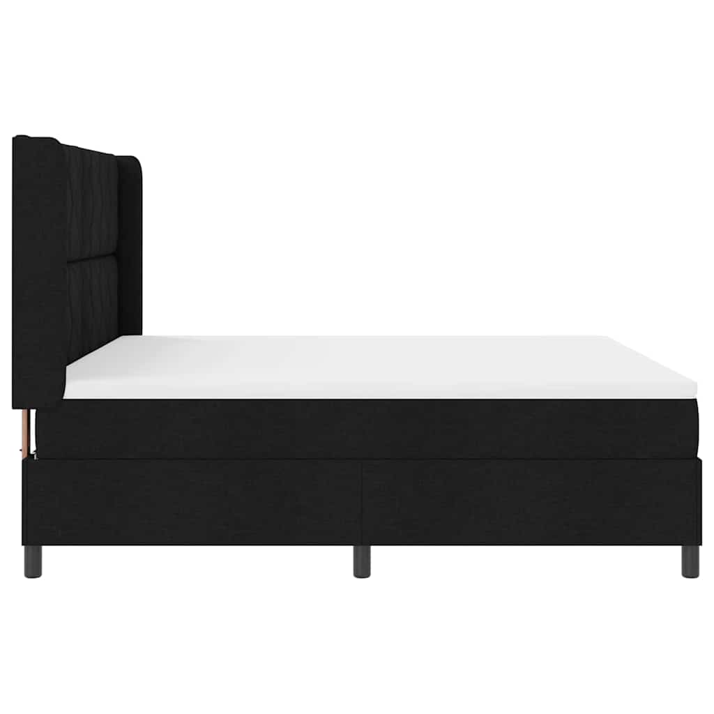 Box Spring Bed with Headboard Black 200 x 180 cm Fabric