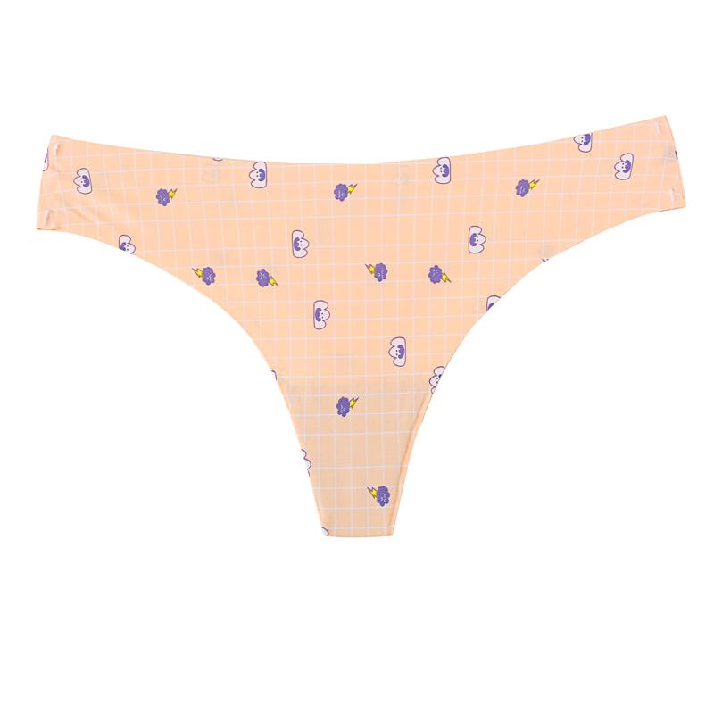 TERMEZY Сексуальные трусики с принтом, стринги с низкой талией, бесшовные дышащие трусики из ледяного шелка, женское нижнее белье, мягкое нижнее белье