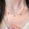Genuine 925 Sterling Silver Colorful Zircon Flower Chain Necklace for Women Girl Gift Collar New