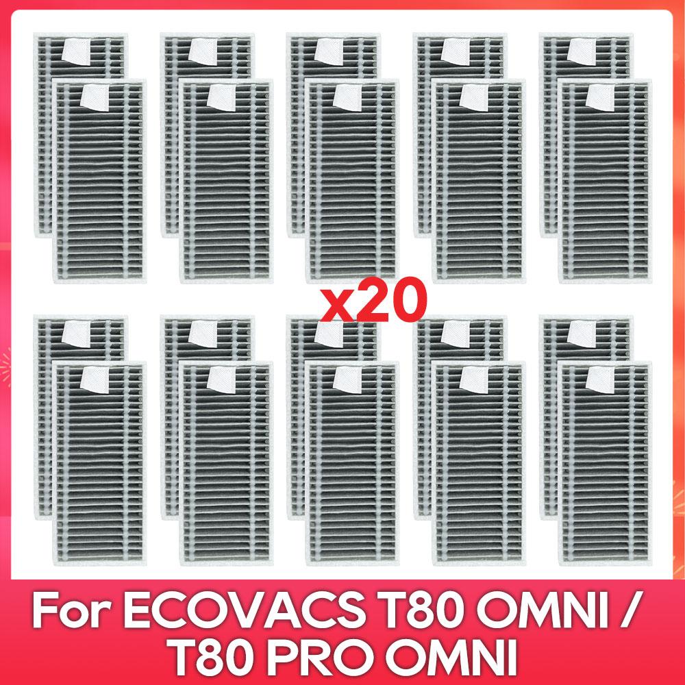 Подходит для ( ECOVACS T80 PRO OMNI / T80 OMNI ) Запчасти для пылесоса Основной ролик Ткань для швабры Боковая щетка Пылесборник HEPA-фильтр Аксессуары