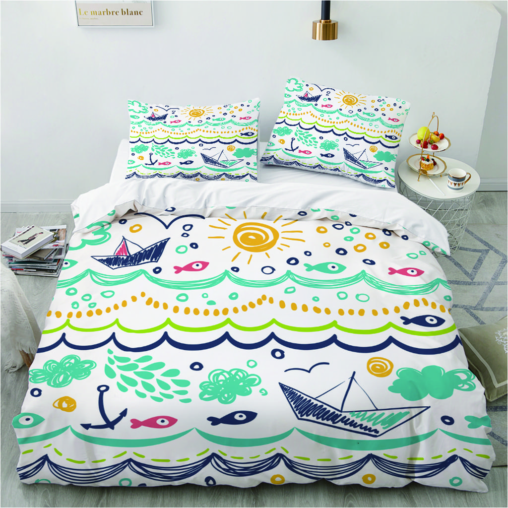 Ocean Series Duvet Cover Bedding Set Sea Turtle Pillowcase 3D Printed New Wholesale Colorful And Comfortable Kit