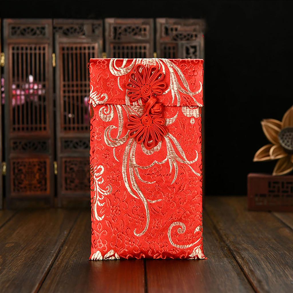 Китайский вышитый красный конверт с декоративной кисточкой для фестивалей и вечеринок