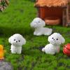 Garden Ornaments White Bichon Frise Home Decorations Mini Resin Craft Micro Landscape  Car Desktop