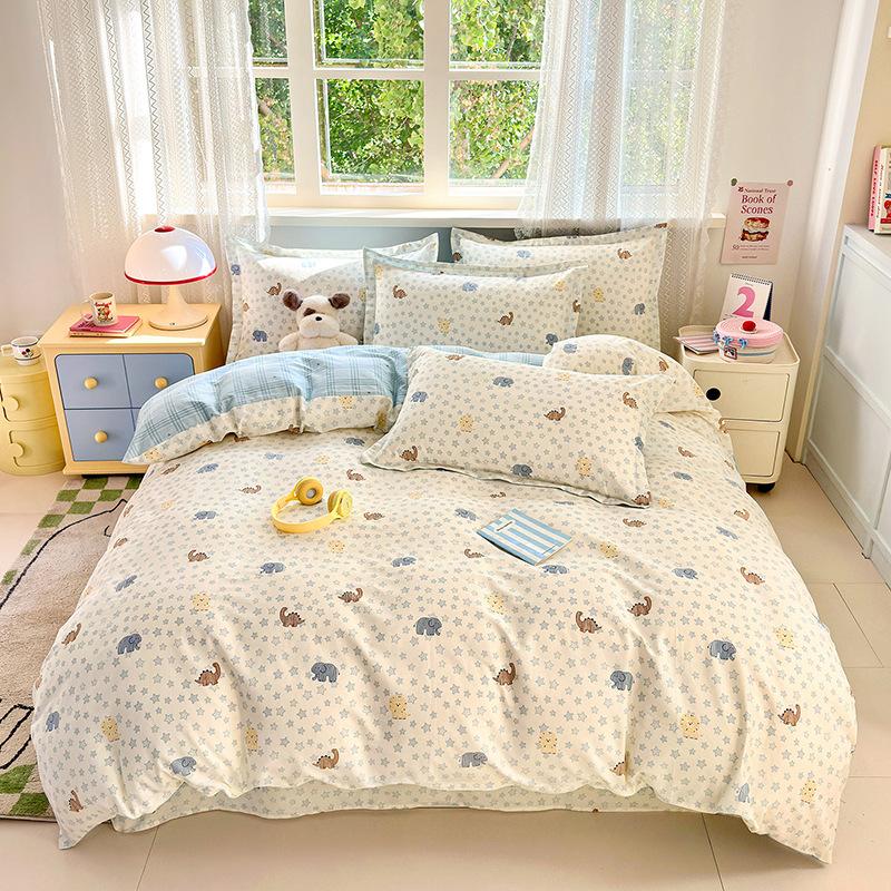 Class A 100% pure cotton four-piece set, bedding, maternal and infant grade, naked sleeping grade, bed sheet, quilt cover, student dormitory three