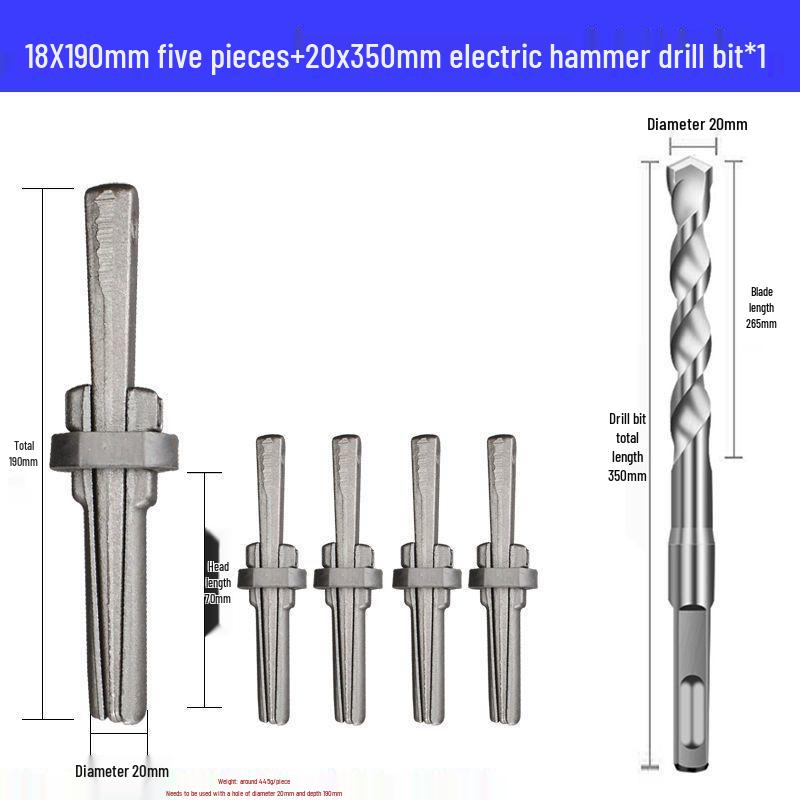 Stone Splitting Wedge & Rock Breaking Chisel Tool Set