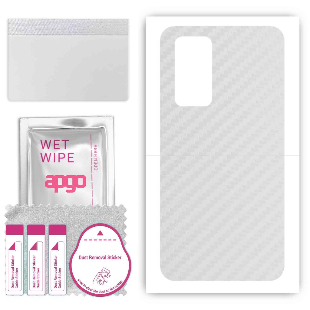 apgo Protective Skin Sticker for the Back Compatible with Huawei P40, Wrap Film, Foil, Vinyl - Pattern Transparent Carbon