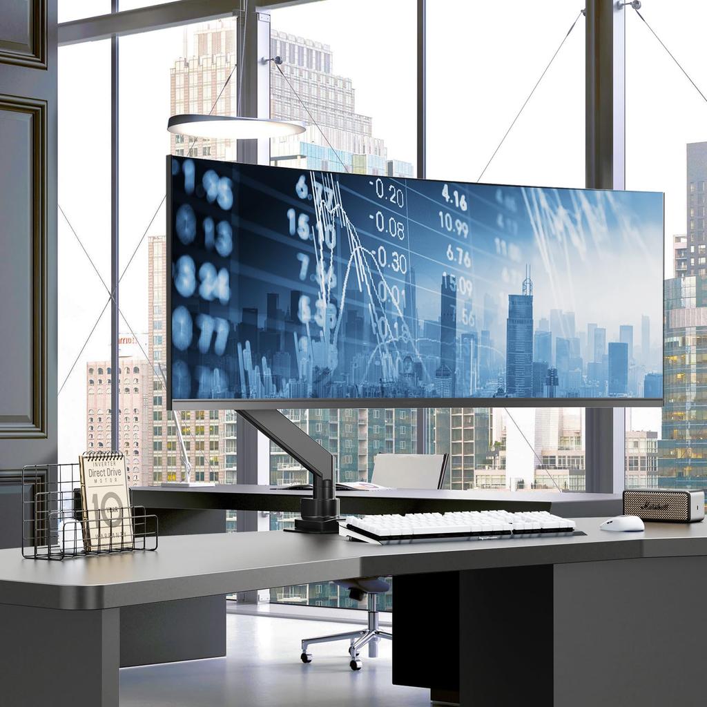 WORLDLIFT Настольный кронштейн для одного монитора для мониторов дюймов с усиленным VESA-совместимым рычагом, крепление, газлифт, 17-57 (2-27 кг), Тарелка,