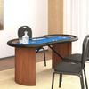 Poker Table 8 Players with Chip Tray Blue 160x80x75cm