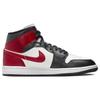 Air Jordan 1 Mid Black Toe Women Sneakers Red Sail Off-Noir BQ6472-160
