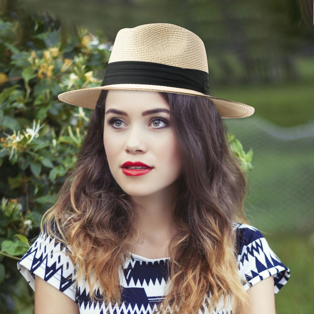 Hat Sun Hats For Women Men Wide Fedora Straw Beach Hat Couple Beach Hat