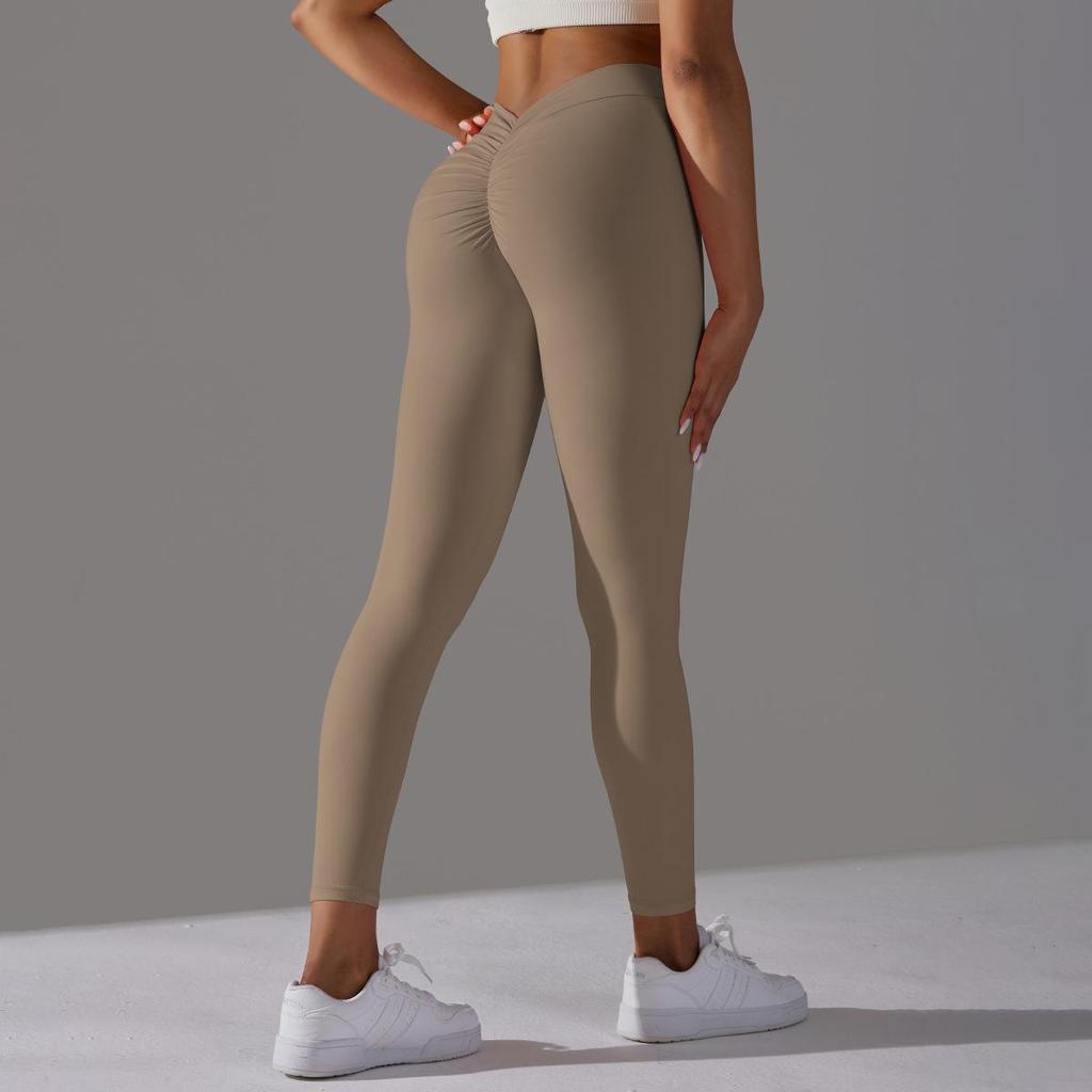 Nude Skin-friendly Hip Lifting Yoga Pants Without Awkward Line Bottoms High-waisted Stretch Fitness and Exercise Nine-minute Pants Women