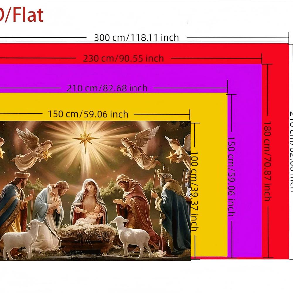 One 2D flat polyester background cloth for the Nativity scene suitable for festival parties photography and home decoration