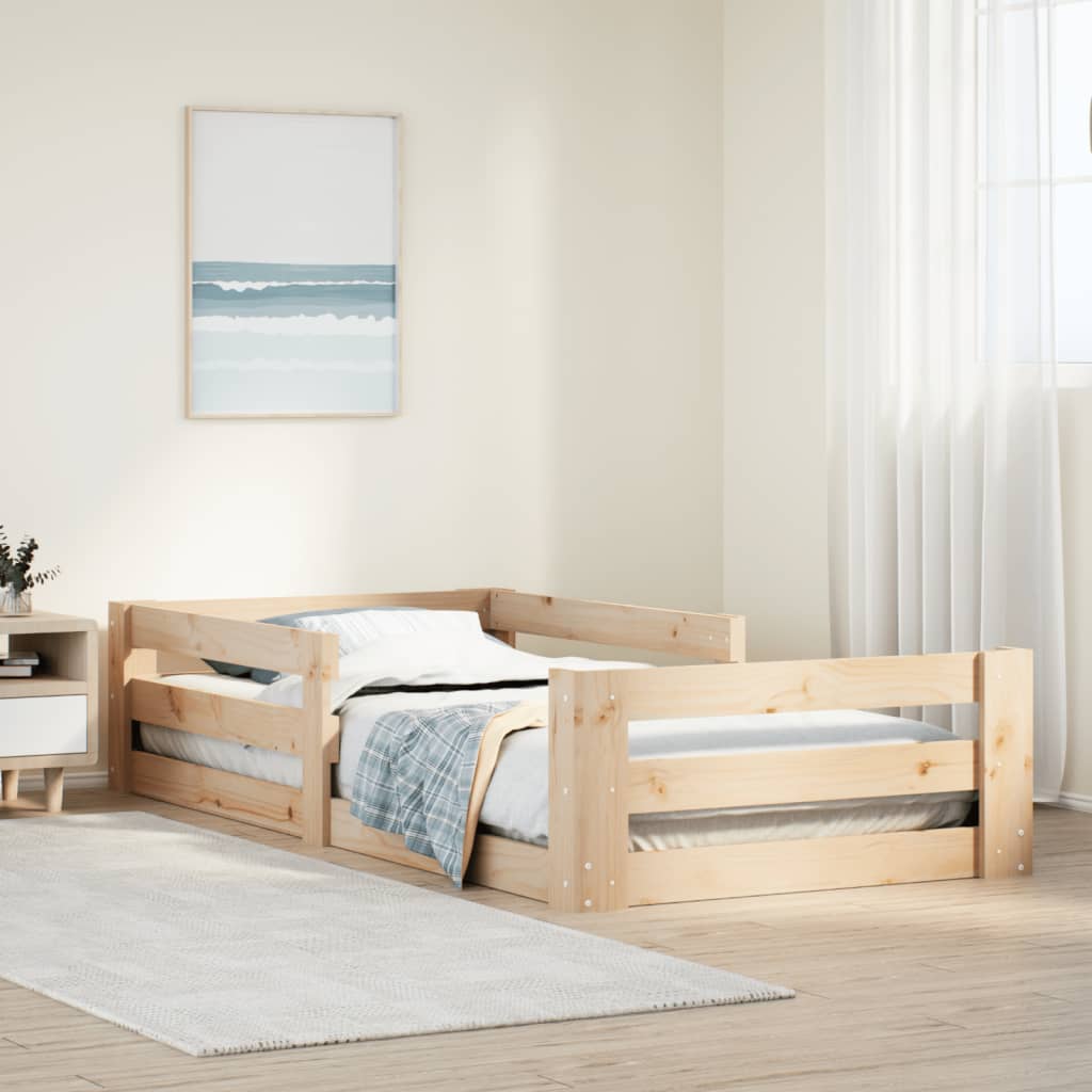 Solid Wood Bed Frame without Mattress 80 x 200 cm Pine Wood