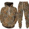 Camouflage Hunting Animal Hoodie 2 Pcs Sets 3D Tropical Jungle Print Men's/Women's Unisex Sweatshirt Outdoor Kid Sportwear Suits