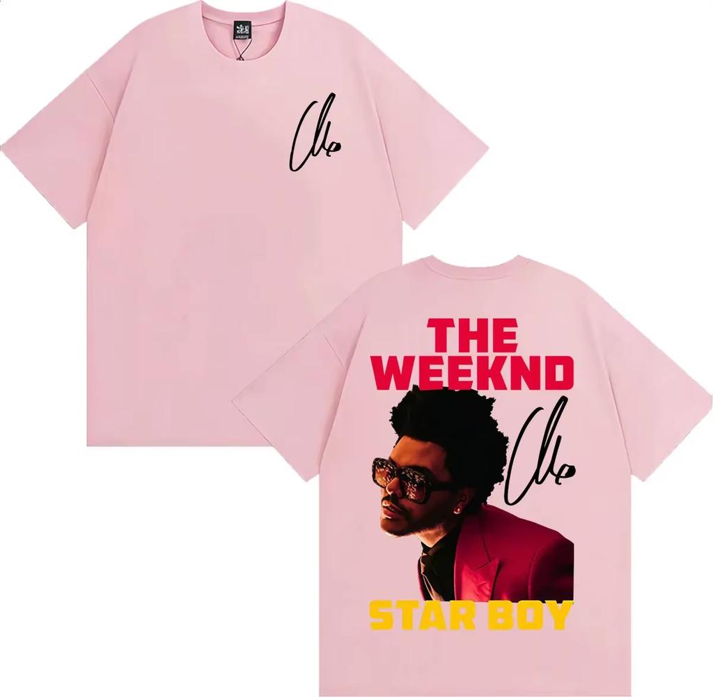 Стиль Starboy The Weeknd Графическая футболка 2026 Хлопок Унисекс и Унисекс футболка Y2k Высококачественная футболка для фанатов тура Летняя футболка