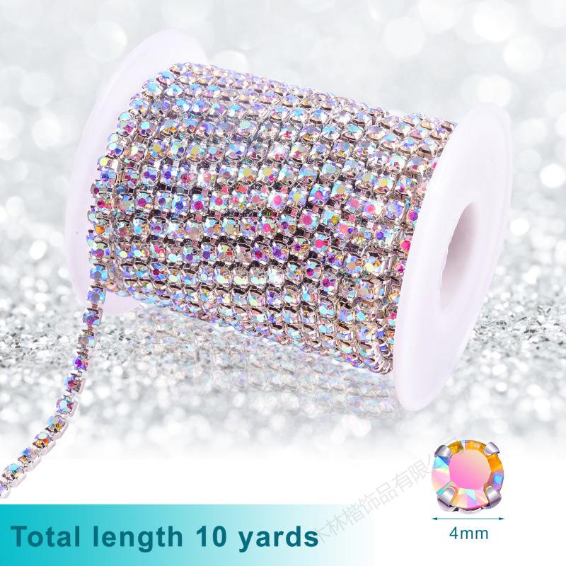 Цветная цепочка с когтями из стразов для чехлов для телефонов, нейл-арта, одежды и аксессуаров для свадебных платьев