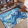 Fish Ocean Theme Soft Crystal Velvet Rug Custom Name & Text Print Non Slip Floor Rug for Bedroom Living Room