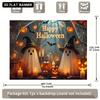 1pc Thrilling and Mysterious Jungle Cute and Wacky Ghost Pumpkin Head Theme Halloween Banner Posterzyc
