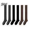 Ребристые самонагревающиеся высокие гольфы для женщин, дышащие, термоноски, до бедра/колена