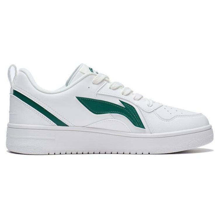Li Ning Anti-Slip Wear-Resistant Low-Top Skate Shoes Men Sneakers White Green AGCT341-1