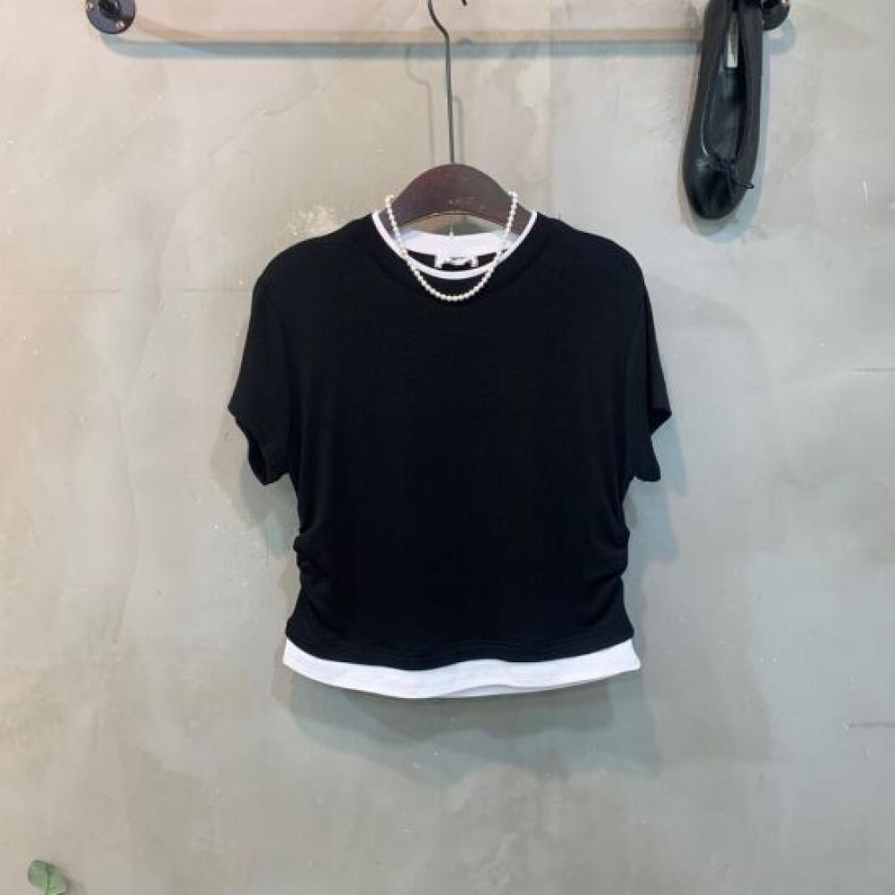 C S In The Room Layered Ruffled ShorT Sleeve T ShirT 4 ColorS
