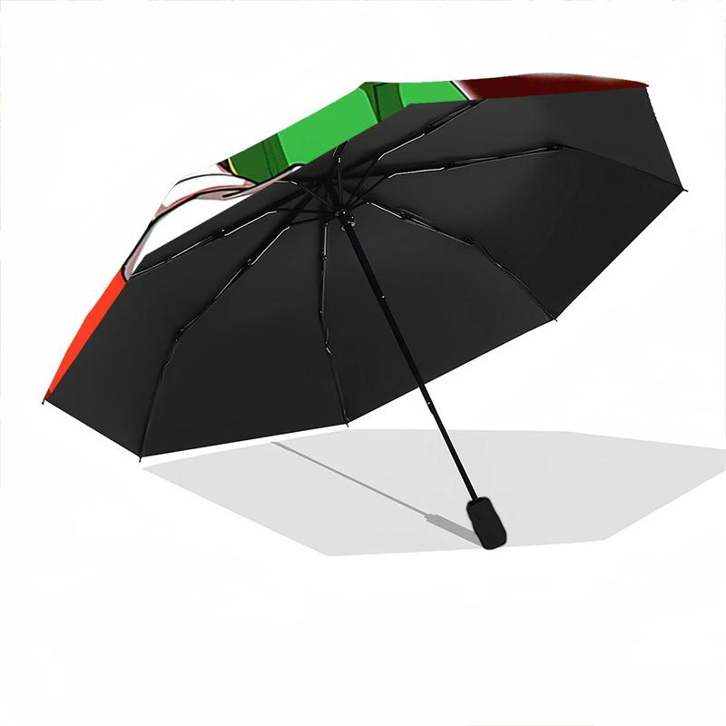 1pc Let's Go Bro Mario and Luigi Adventure Automatic 3-Fold Umbrella Design, Cute Cartoon Pattern, Portable Outdoor Umbrella, Perfect, Holiday Gi