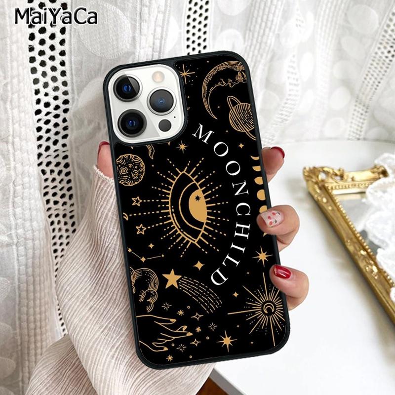Астрологический чехол для телефона 'Солнце Луна Звезда' для iPhone 17 Air 16 16e 15 plus 11 12 13 14 pro max