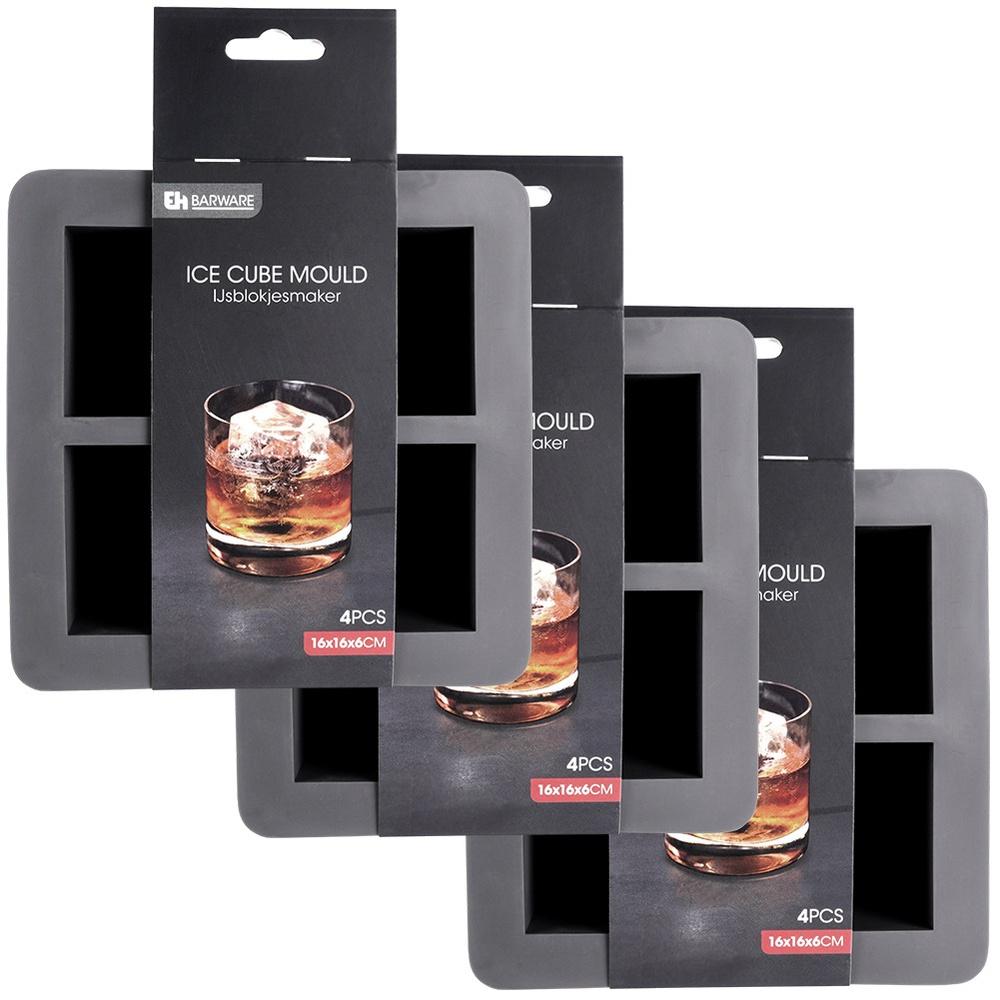 Silicone ice cube mold XXL 15.5x15.5x6 cm 3 pcs.