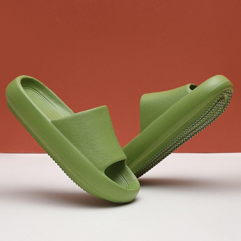 Летние мужские тапочки на толстой платформе, пляжные сандалии Eva Mute Slide, женские шлепанцы для отдыха, нескользящая обувь для ванной