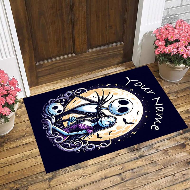 Personalized Name Nightmare Before Christmas Living Room Non-Slip Area Rug Soft Carpet for Bedroom Kids Playroom Sofa Office Home Decor Doormat