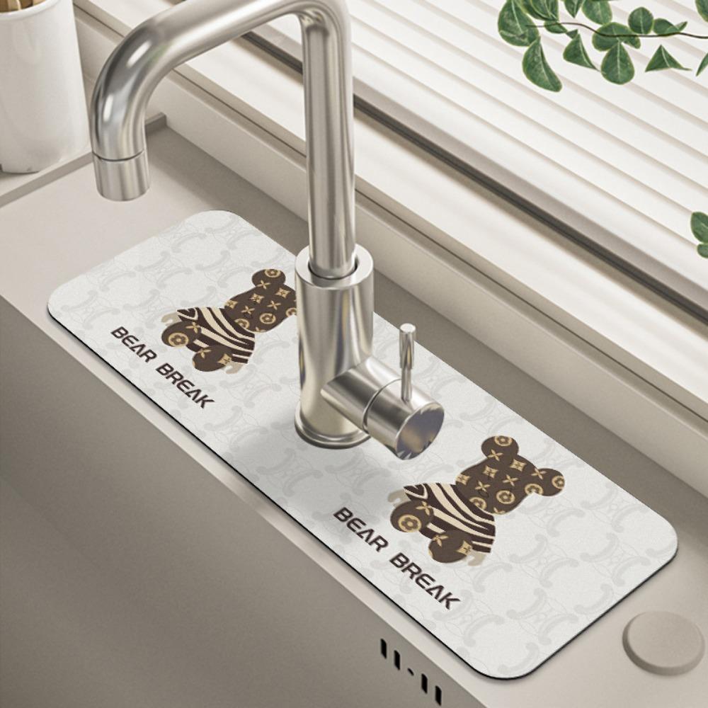 Non Slip Countertop Protection Mat Sink Splash Guard Faucet Mat Absorbent Pad Faucet Drain Pad