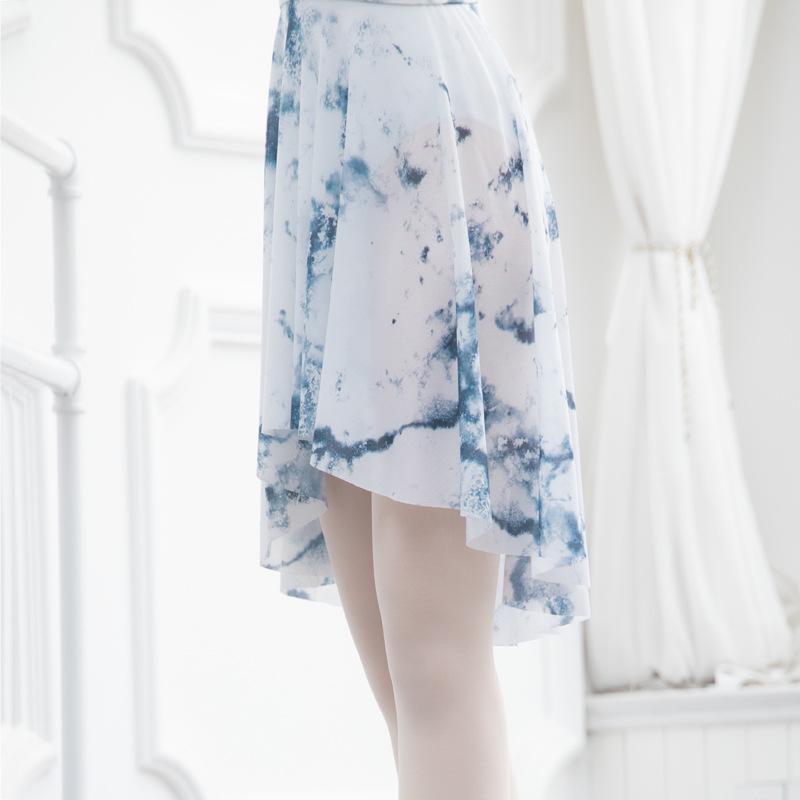 Эластичная талия Неравномерная сетчатая балетная танцевальная юбка для женщин