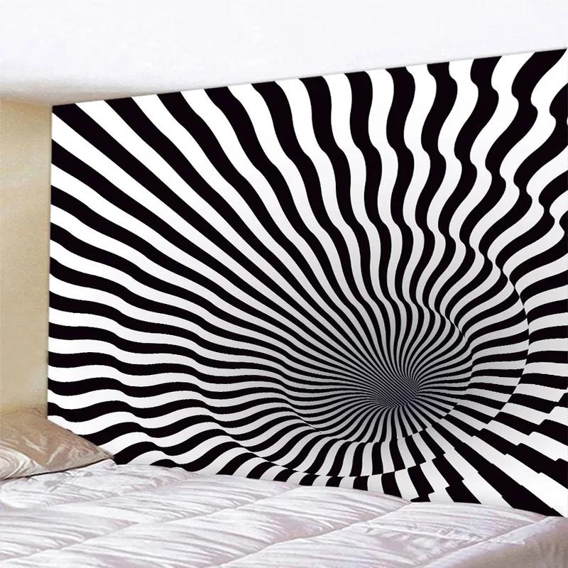 Fashionable Home Decor Tapestry Living Room Bedroom Tapestry Abstract Geometric Swirl Pattern