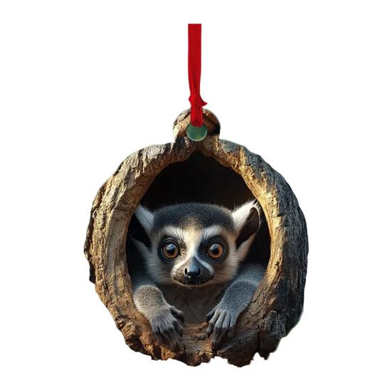 Christmas Animal Ornament Cartoon Forest Animal Hanging Decoration 2D Flat Acrylic Pendant for Christmas Tree Decor