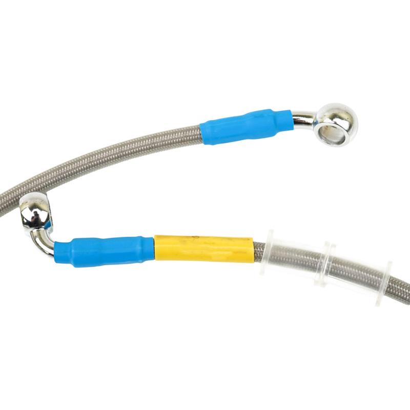 Silver 400mm-2200mm Brake Hose Hydraulic DOT Line Cable 10mm 28°-90° Banjo for Suzuki Kawasaki Yamaha Pipe Line Braided oil hose