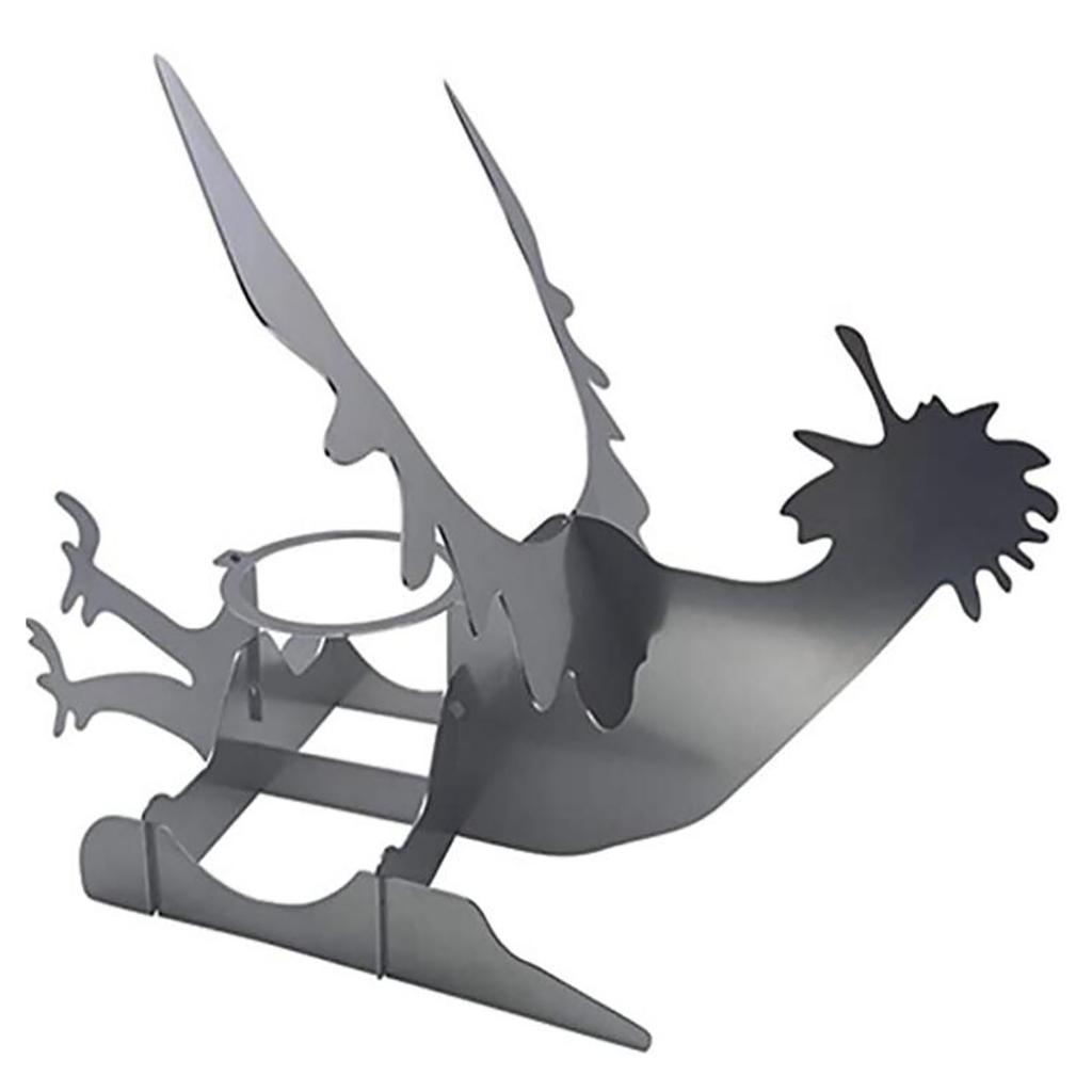 Motorcycle BBQ Rack Stainless Steel Chicken Stand Beer Chicken Roaster Stand for Outdoor Barbecue Camping