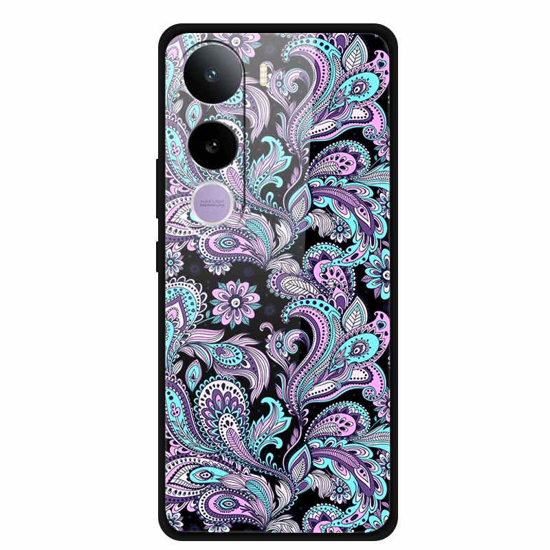 Glass Phone Case For Vivo Y400 5G Cartoon Animal Tempered Hard Back Cover For Vivo Y400 Case Coque Y 400 6.67" Soft Bumper Funda