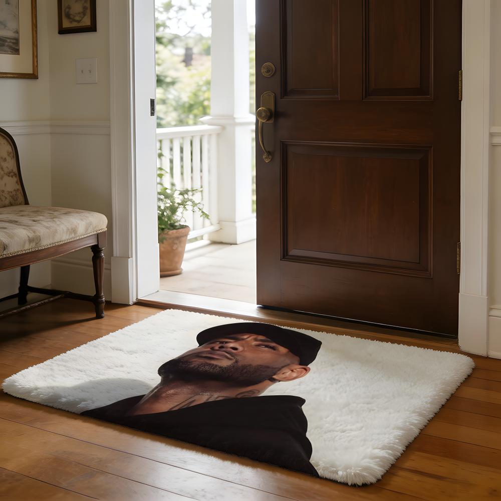 Rapper BBooba Floor Mat Soft Flannel Absorbent Mat Non-Slip Rug Home Bedroom Bathroom
