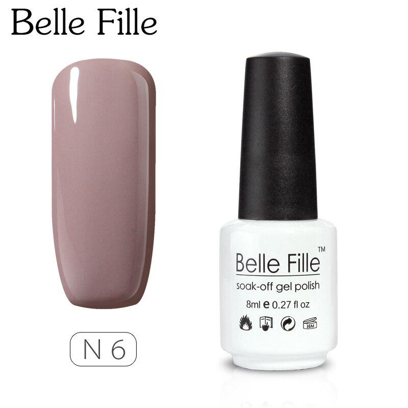 BELLE FILLE 8 мл Гель-лак нюдовый Долговечный Гель УФ Замачиваемый Лак Гель Лак Нейл-арт Лак