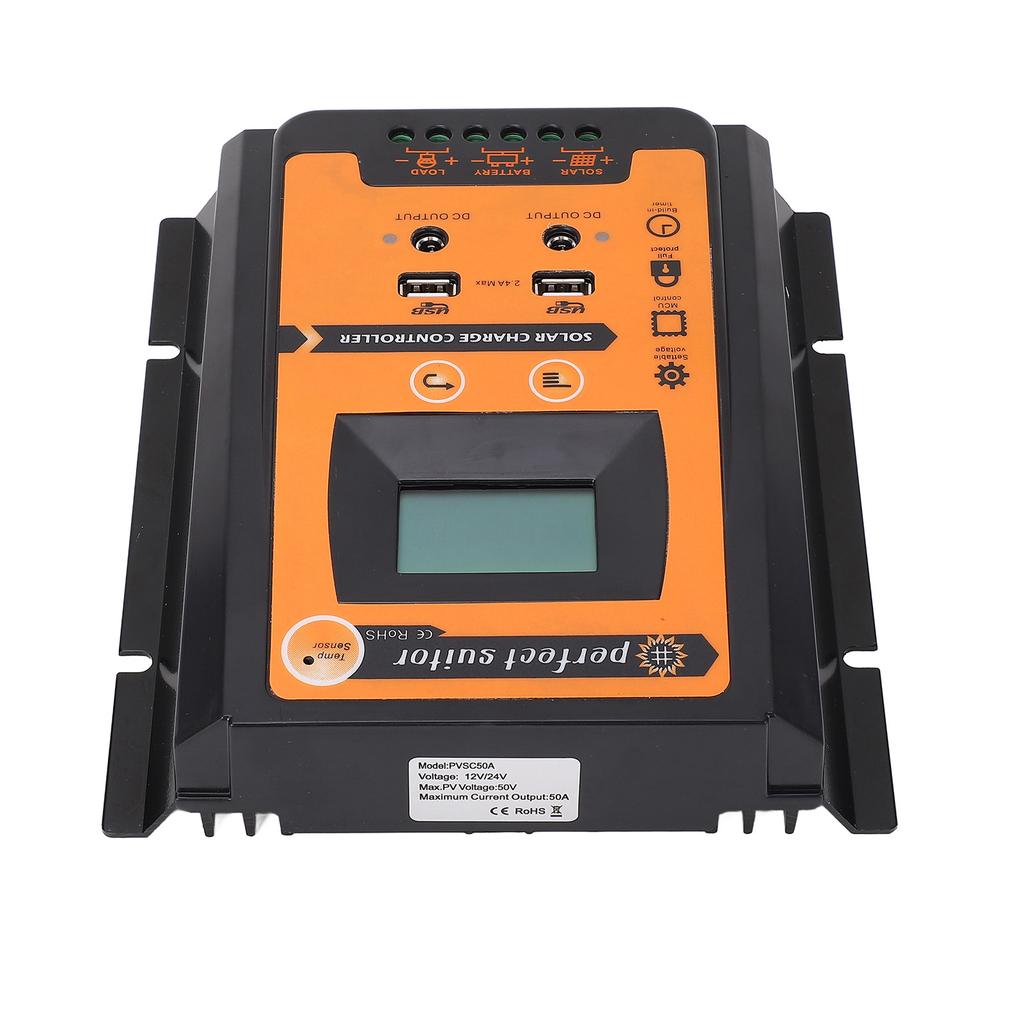 LCD Солнечный контроллер заряда-разряда Регулятор солнечной панели Двойной выход USB 12 В 24 В