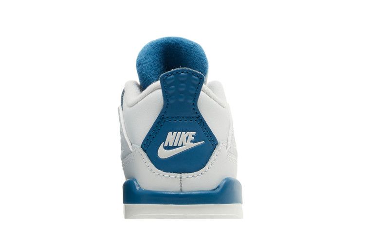 Детские кроссовки Nike Jordan 4 Retro Military Blue (2024) (ТД) Кремовый/Военный синий/Нейтральный серый