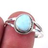 Natural Republic Larimar Gemstone Handmade 925 Sterling Silver Ring Size 10 r3K70