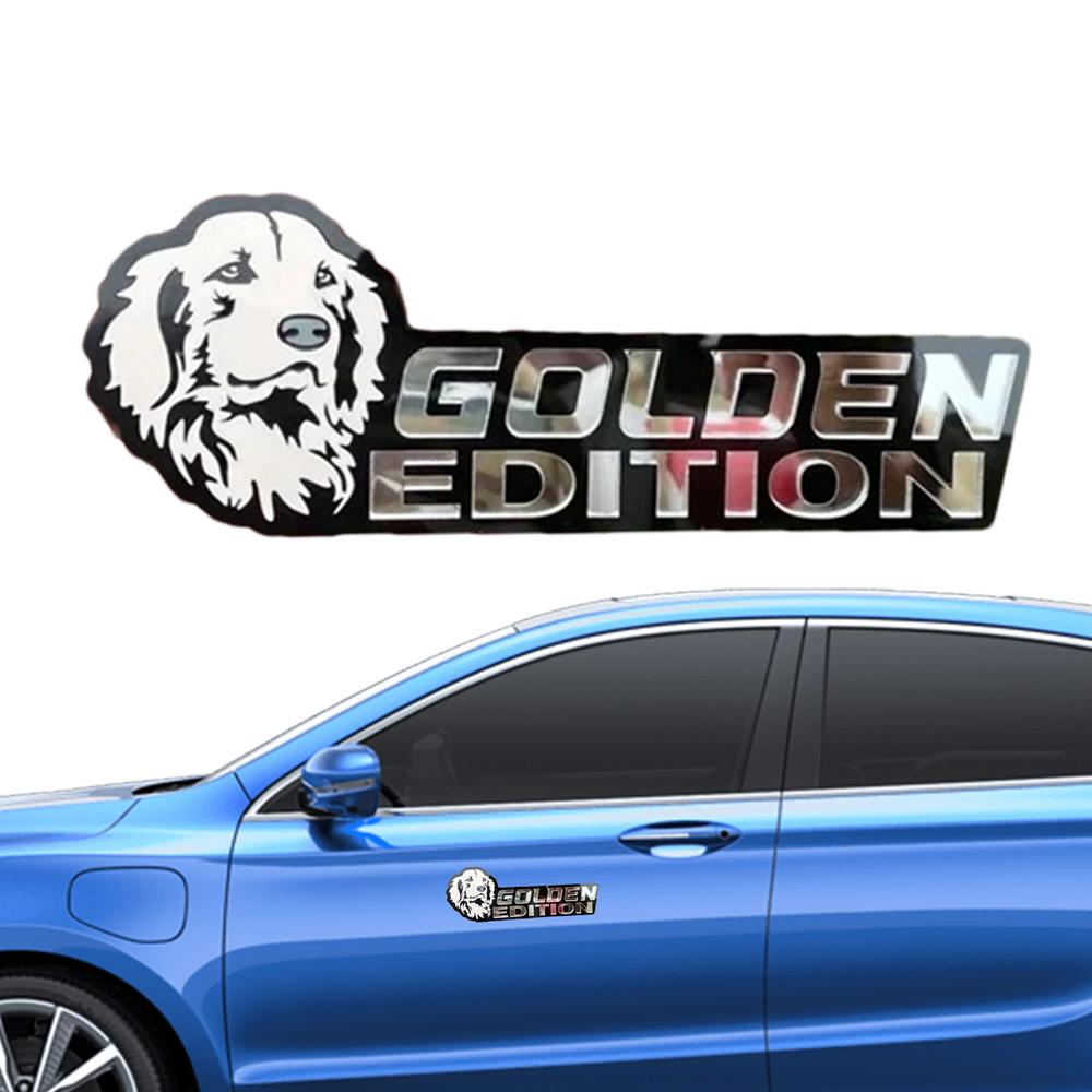 Наклейка на значок собаки, акриловая, милая, 3D, эмблема собаки, точная резка, забавные украшения для экстерьера автомобиля, прямоугольные эмблемы и значки для автомобилей